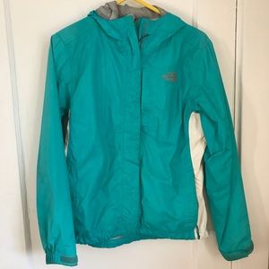 Teal blue North Face Rain Jacket